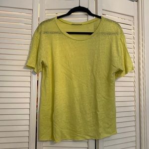 Zara Neon Yellow Linen Tee💛